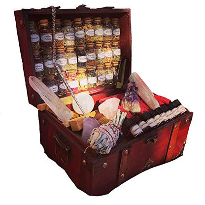 Huge Witchcraft KIT ~ Witch Alter Sets ~ Wand kit ~ Witch Kits ~ Potion kit ~ Crystal Witchcraft ~ spellbook ~ Book of Shadows ~ Cigar Box