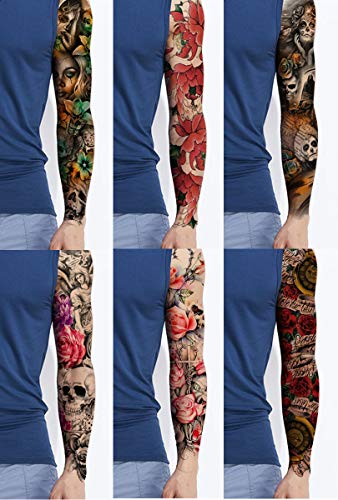 Full Arm Temporary Tattoo For Man Women L19“xW7”(12 Sheets)