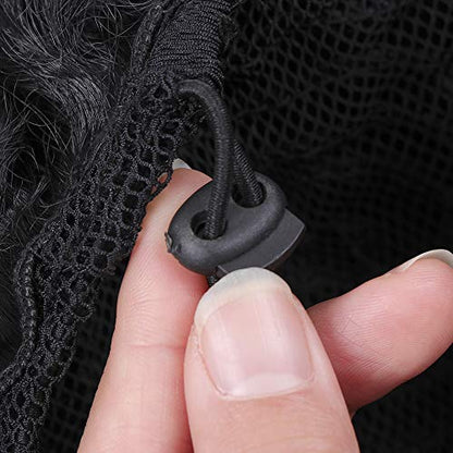 Set of 2 Afro Puff Drawstring Ponytail Hair Extension Synthetic Fluffy Kinky Curly Hair Puff Bun Updo Hair Pieces Afro Donut Chignon Hairpieces Extensions(1B#)