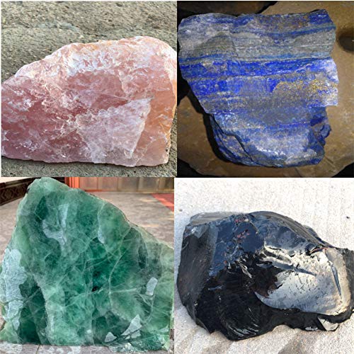 Healing Crystal Wands |4 PCS 2" Green Fluorite, Lapis Lazuli Crystal Wand & Rose Quartz Crystal Points,Black Obsidian| 6 Faceted Reiki Chakra Meditation Therapy