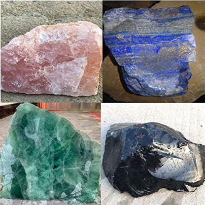 Healing Crystal Wands |4 PCS 2" Green Fluorite, Lapis Lazuli Crystal Wand & Rose Quartz Crystal Points,Black Obsidian| 6 Faceted Reiki Chakra Meditation Therapy