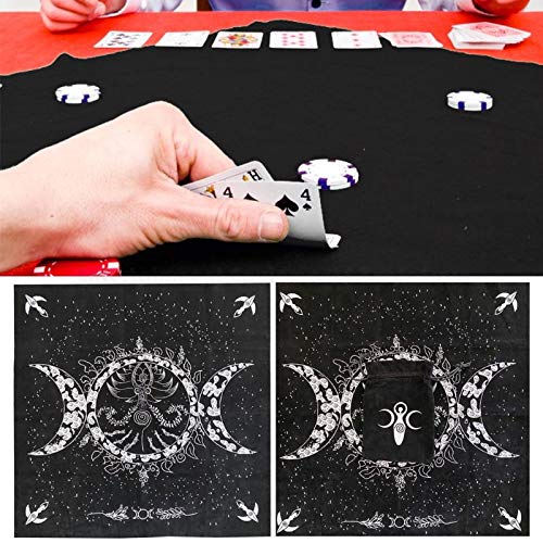 Altar Tarot Cloth Triple Goddess Moon Phases Astrology Tarot Cards Divination 19" x 19" with Tarot Pouch