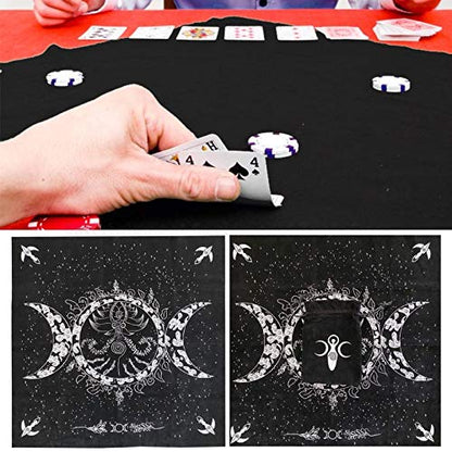 Altar Tarot Cloth Triple Goddess Moon Phases Astrology Tarot Cards Divination 19" x 19" with Tarot Pouch