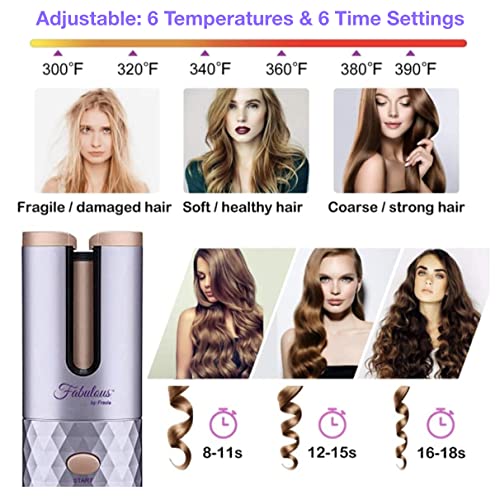 Fabulous by Freda Luxury Automatic Hair Curling Iron Cordless