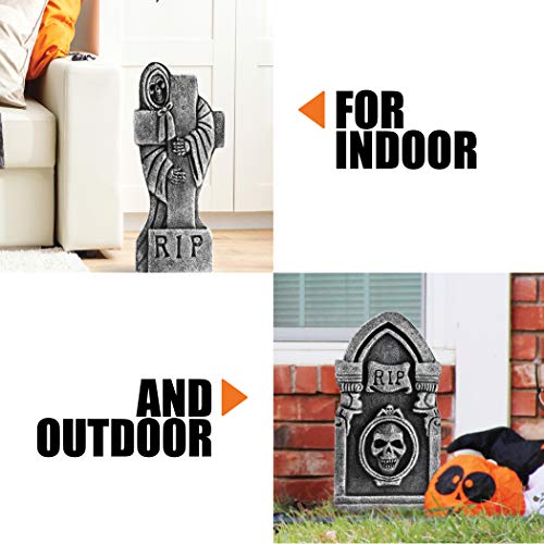 Graveyard Décor RIP Lightweight Foam Tombstones Set of 4