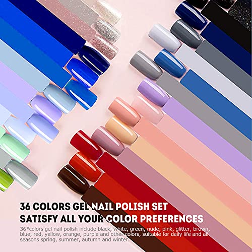 36 Colors UV Led Gel Nail Design Kit With Brush Strip Gel Art Paint For Nails