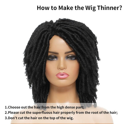 Dreadlock Synthetic Braiding Short Wigs Crochet Twist Braids Wigs Afro Curly Synthetic Hair Braiding Wig African Hairstyle