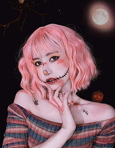 Pink Daily Wear Cosplay Short Wig 12"