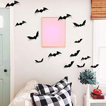 3D Scary Bats Halloween Stickers Set