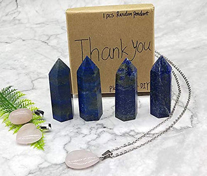 2" Lapis Lazuli Healing Crystal Wands Obelisk Tower 4 PCS