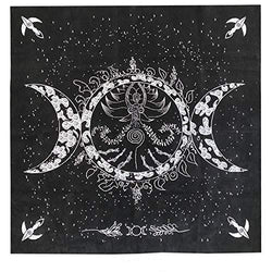 Altar Tarot Cloth Triple Goddess Moon Phases Astrology Tarot Cards Divination 19" x 19" with Tarot Pouch