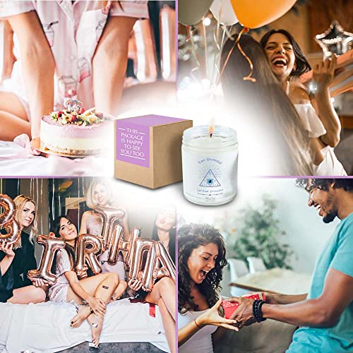 Spiritual Gifts for Women Aromatherapy Candle 8oz Lavender Candle Home Protection Evil Eye Smudge Scented Soy Candles Chakra Healing Cleansing House Negative Energy Blessing Meditation Candles Healing