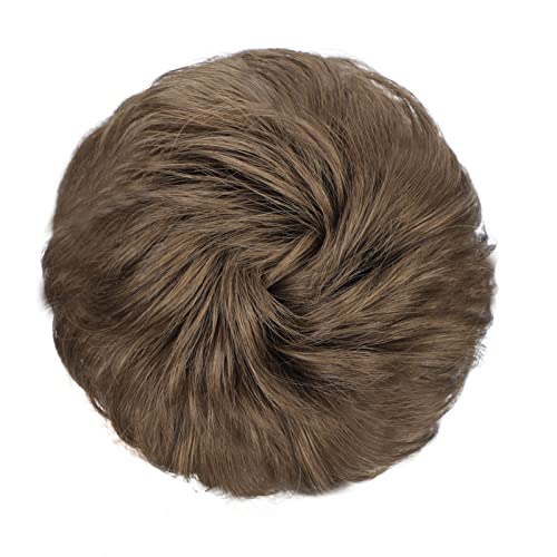100% Human Messy Hair Bun Scrunchies Ponytail Extension Human Hair Updo Chignon Hair Piece 6# Medium Chestnut Brown