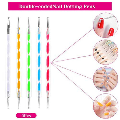 Nail Design Kit, Selizo Nail Art Tools Kit Include 8420pcs Nail Rhinestones Gems Crystals, Nail Brushes, 24 Pots Nail Foil Flakes for Nail Art Rhinestones Supplies and Decoration