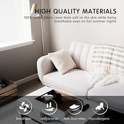 Luxury Throw Pillow Insert Soft Fluffy Down Alternative Polyester Square Form Sham Stuffer Cotton Cover for Sofa Couch Bed Car White 18x18