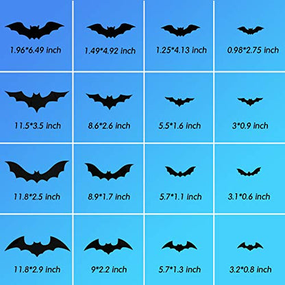 3D Scary Bats Halloween Stickers Set