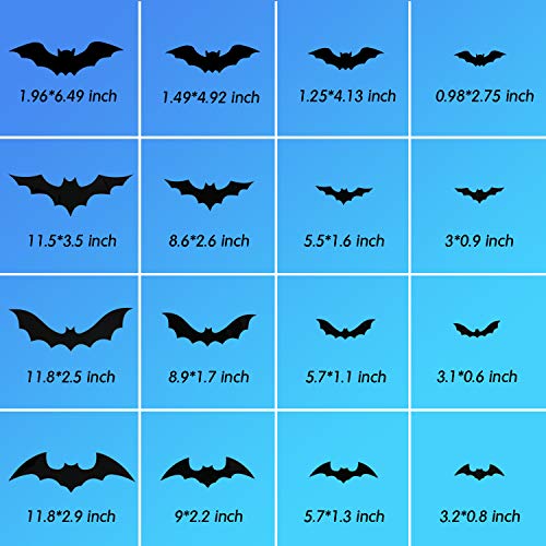 3D Scary Bats Halloween Stickers Set
