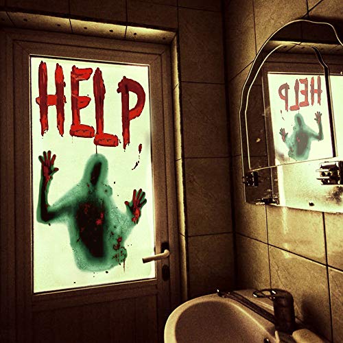 Giant Bloody Window Door Cover Creepy Spooky Stickers for Halloween