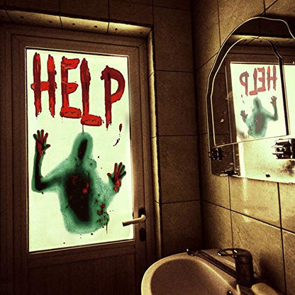 Giant Bloody Window Door Cover Creepy Spooky Stickers for Halloween