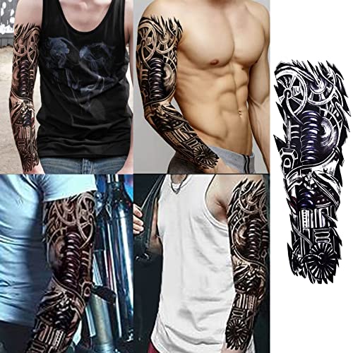 Full Arm Temporary Tattoo  Sexy Extra Large Long Lasting Waterproof 3d Fake Tattoo Sleeve  for Arms Legs Shoulders 12 Sheets