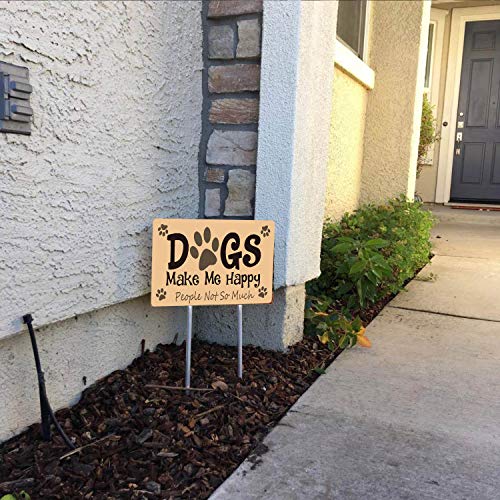 Dog Make Me Happy People Not So Much  Metal Tin Sign Wall Art Pub Bar Gifts for Dog Lovers 8X12 Inch