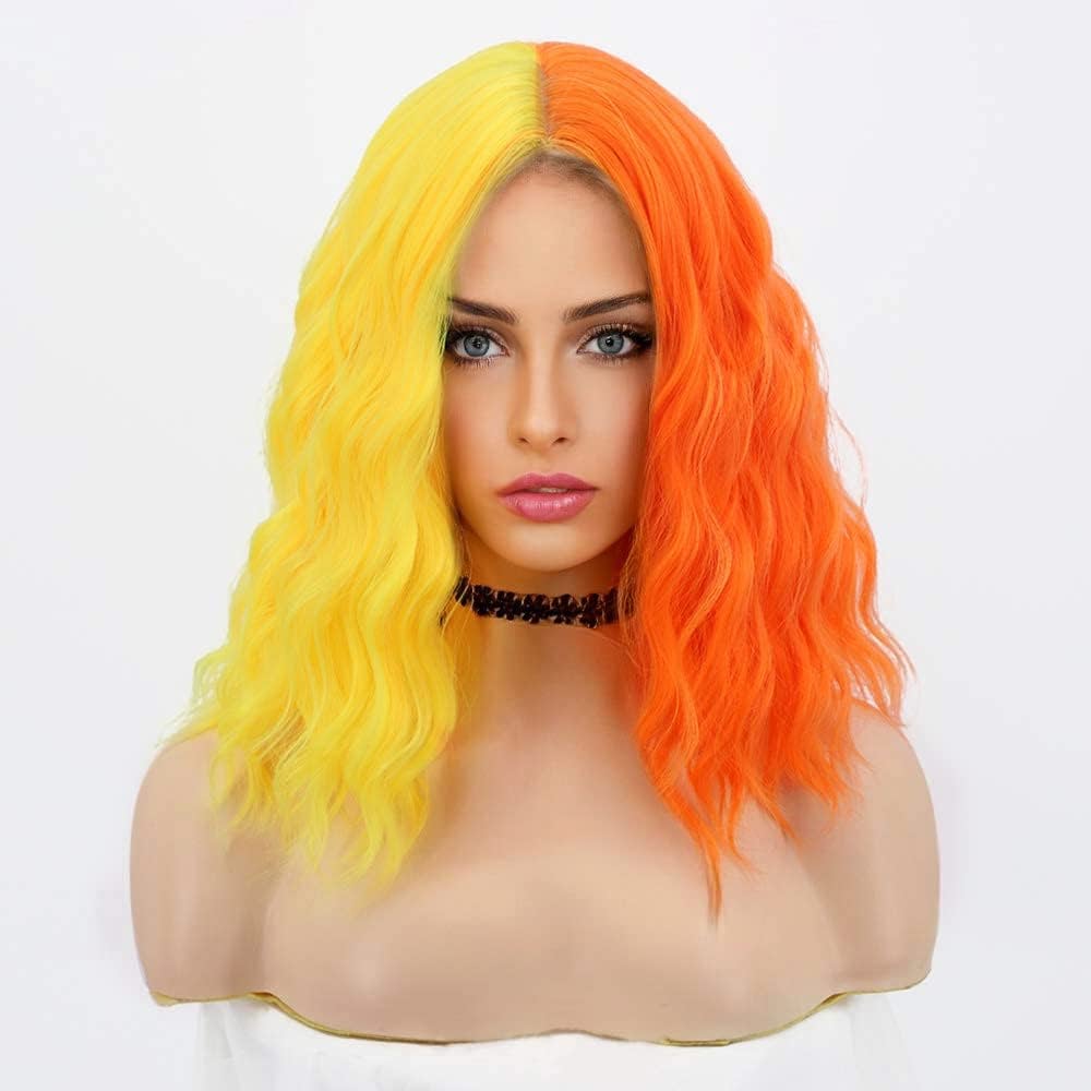 Middle Part Synthetic Shoulder Length 14 Inch Colorful Heat Resistant Fiber Wig