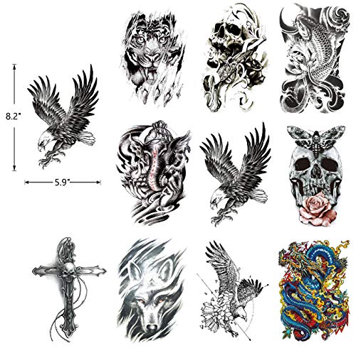 Full Arm Fake Temporary Tattoos and Half Arm Tattoo Sticker (20 sheets)