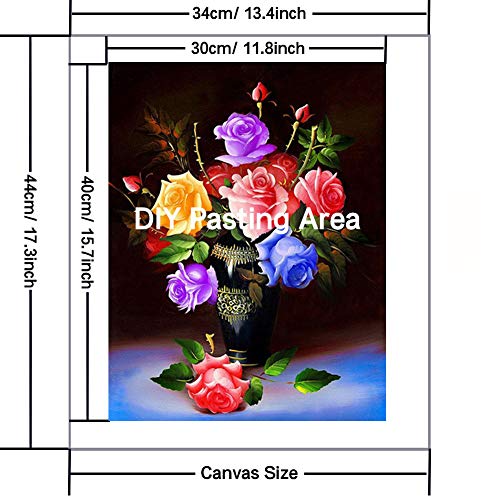 Colorful Roses DIY 5D Diamond Painting Full Drill Round Rhinestone Embroidery Cross Stitch Art Home Wall Décor 