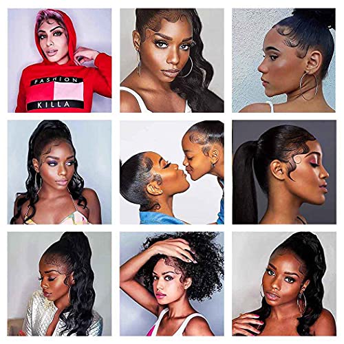 Temporary Baby Hair Tattoo Stickers, 6 Styles Waterproof Tattos Edge Tattoo with Bangs Edges Curly Hair Salon DIY Hairstyling Hair Stickers Template Makeup Tool for Women Girls