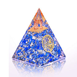 Lapis Lazuli Pyramid Natural Crystal Decor Unique Gemstone Orgone Pyramid Gem Wealth Stone Spiritual Gift Hand Carved Stones Feng Shui Figurine Balancing Gift