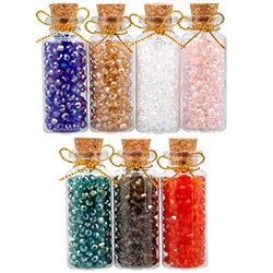 Crystal Wishing Bottles Set of 7 Faceted Crystal Beads