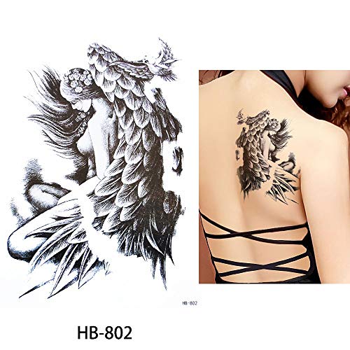 6 Sheets Mermaid Decal Sketch Temporary Tattoo Sticker Set for Body Arm Back Art Fake