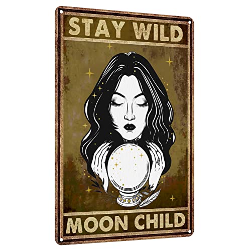 Stay Wild Moon Child Vintage Retro Metal Tin Sign Pub Bar Club Decoration 8 x 12 inch