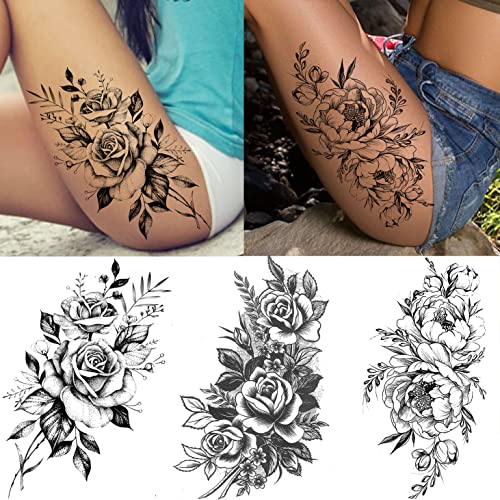 Full Arm Temporary Tattoo Sexy Extra Large Long Lasting Waterproof 3d Fake Tattoo Sleeve for Arms Legs Shoulders 11 Sheets Fashion Body Art Also Easy to DIY Crafts