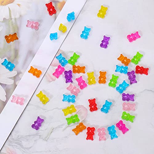 Palksky 160 Pcs Nail Charms 3d, Gummy Bear Nail Charms for Nail Decoration, Kawaii Nail Charms for Nail Art Supplies (8 Colors)