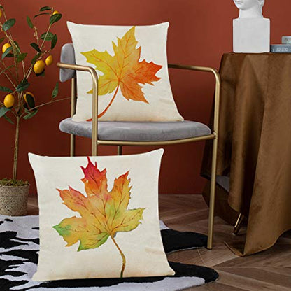 Fall Maples Leaves Throw Pillow Covers