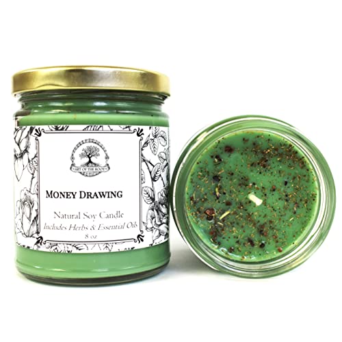 Money Drawing 8 oz Soy Spell Candle | Wealth, Financial Security, Prosperity & Abundance | Wiccan, Pagan, Hoodoo, Magick Rituals