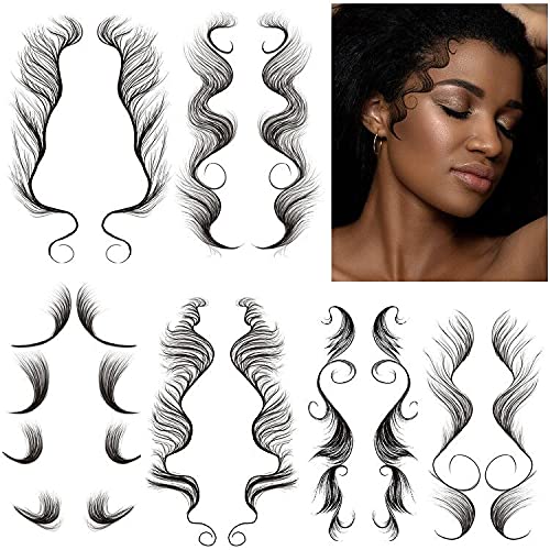 Temporary Baby Hair Tattoo Stickers, - 6 Types of optional - Waterproof Tattoos, Edge Tattoo Hair Stickers for DIY Hairstyling