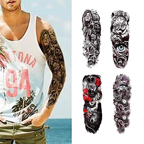 Temporary Tattoo Sleeves fake tattoos that look real and last long 12 Sheets