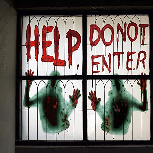 Giant Bloody Window Door Cover Creepy Spooky Stickers for Halloween