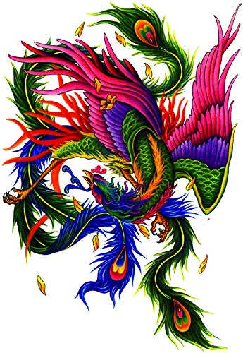 Colorful Chinese Full Back Tattoo - Temporary Waterproof and Durable