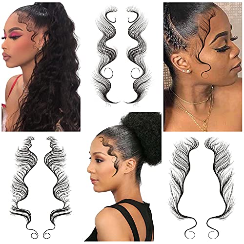 Temporary Baby Hair Tattoo Stickers, - 6 Types of optional - Waterproof Tattoos, Edge Tattoo Hair Stickers for DIY Hairstyling