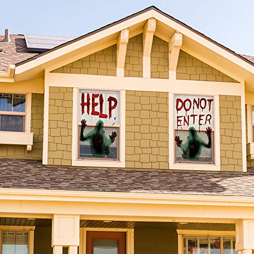 Giant Bloody Window Door Cover Creepy Spooky Stickers for Halloween