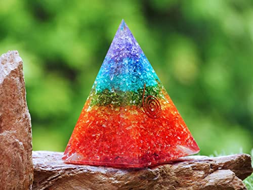 SUBSH Seven Colors Onyx Orgone Pyramid Positive Energies Crystals Reiki Chakra Energy Healing Home Office Decoration Handmade Cleansing Ornament Feng Shui
