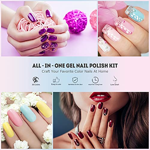 36 Colors UV Led Gel Nail Design Kit With Brush Strip Gel Art Paint For Nails