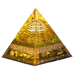 Orgone Pyramid Handmade,Crystal Seven Chakra, Positive Energy Generator Blanacing, Spiritual Balance Crystals Stones,Healing Crystal for Meditation Calmness Yoga Reiki,for Home Office
