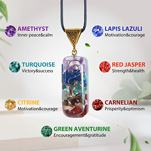 Orgone Pyramid Flower of Life for Positive Strength, Crystals Energy Generator Kit, Healing Crystal Gemstone with 7 Chakra for Stress Reduce, Attract Wealth Lucky, Calmness
