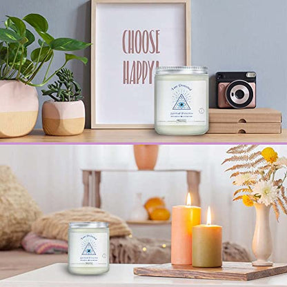 Spiritual Gifts for Women Aromatherapy Candle 8oz Lavender Candle Home Protection Evil Eye Smudge Scented Soy Candles Chakra Healing Cleansing House Negative Energy Blessing Meditation Candles Healing