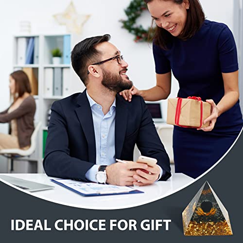 Orgone Pyramid Flower of Life for Positive Strength, Crystals Energy Generator Kit, Healing Crystal Gemstone with 7 Chakra for Stress Reduce, Attract Wealth Lucky, Calmness