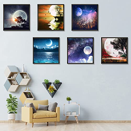 9 Pack DIY 5D Diamond Painting Kits for Adults Moon Full Drill Diamond Art Painting for Home Wall Decor(Canvas 12X12In)